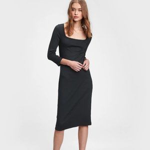 Black Modern Square Neck Dress